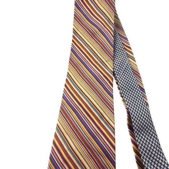 Tommy Hilfiger Silk Tie Multicolor Houndstooth Stripe Preppy Business Office - Picture 9 of 10